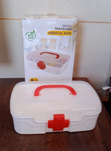 3-Compartment First Aid Box - Portable Medicine Storage with Detachable Tray & Transparent Lid