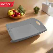 Foldable Plastic Serving Tray - Portable with Handle for Kitchen & Dining (1pc)