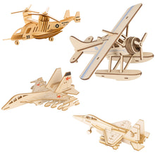 3D Wooden Aircraft Puzzle DIY Assembly Kit (Mix Design – 1 Set)