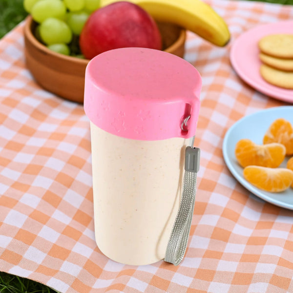 Travel Coffee Cup Portable Water Bottle Wheat Straw Coffee Tea Mug Coffee Mug with Lids for Coffee Tea (300 ML Approx)